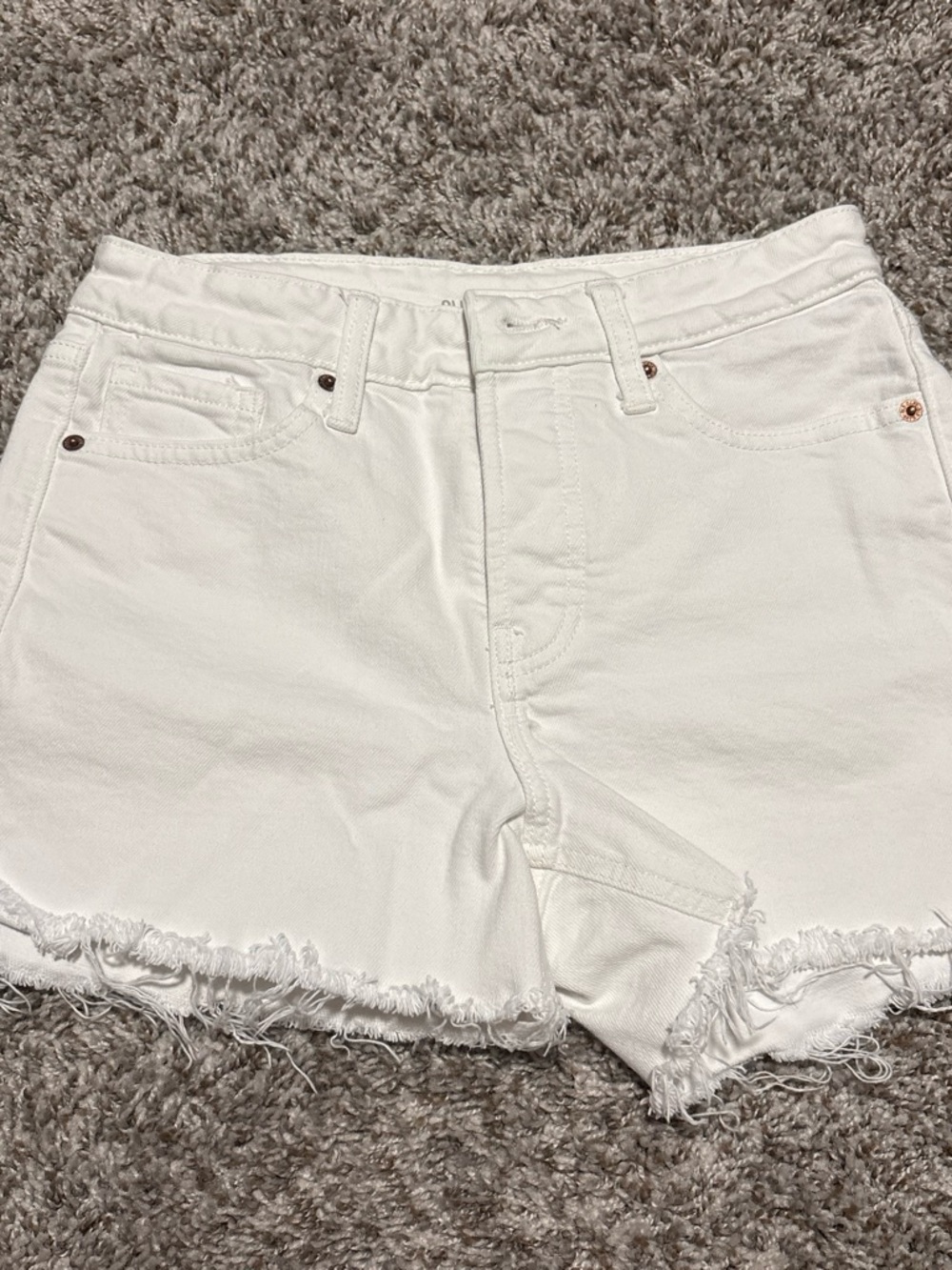 Old Navy White Frayed Hem Jean Shorts
